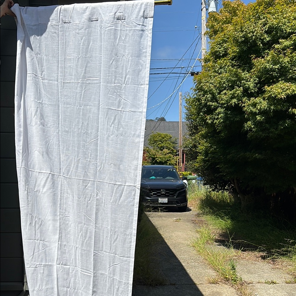 West Elm Sheer Crosshatch Cotton Curtain Panels - 4 total